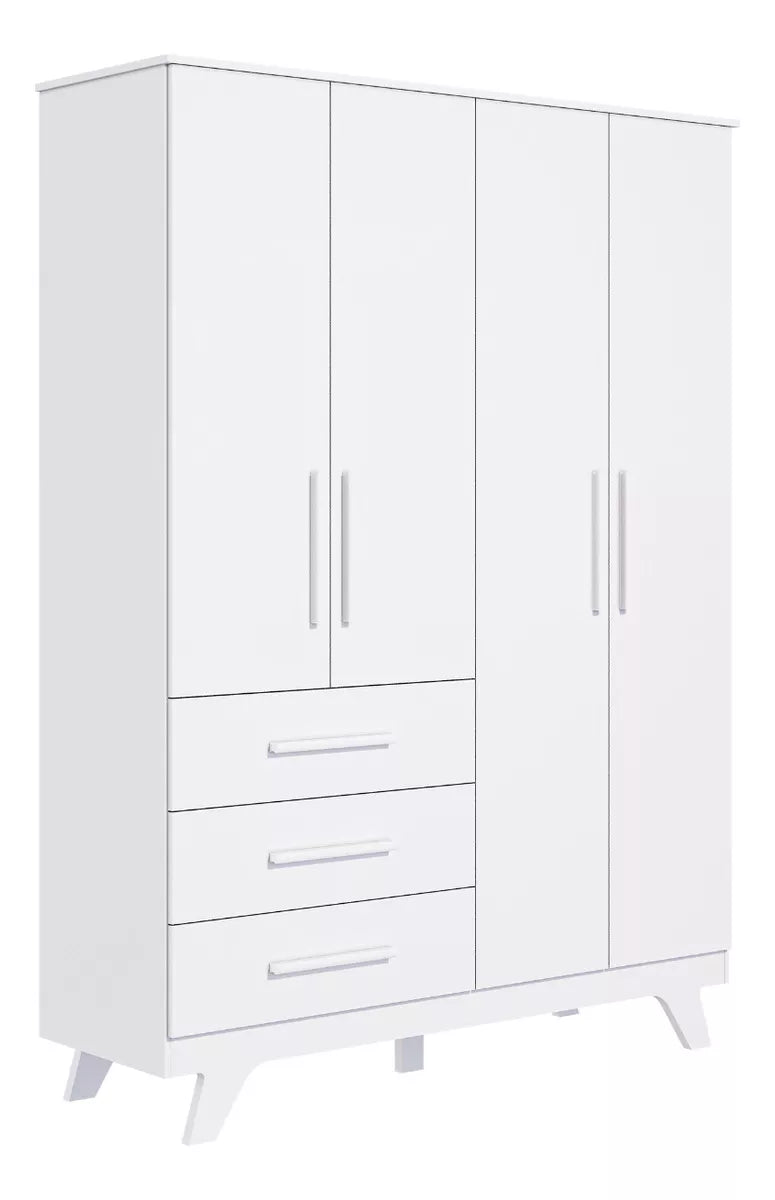 Guarda Roupa Retro Peroba 4 Portas Lisa