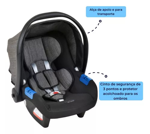 Conjunto Travel System Burigotto Carrinho Rio K + Cadeira Auto Touring X