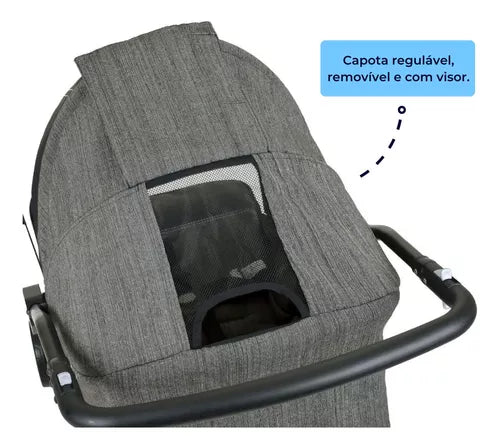 Conjunto Travel System Burigotto Carrinho Rio K + Cadeira Auto Touring X