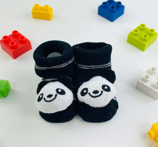 Meia Bichinhos Plin Baby Panda Antiderrapante - Preto