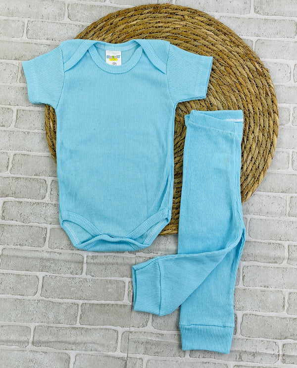 Conjunto Manga Curta Ribana Azul
