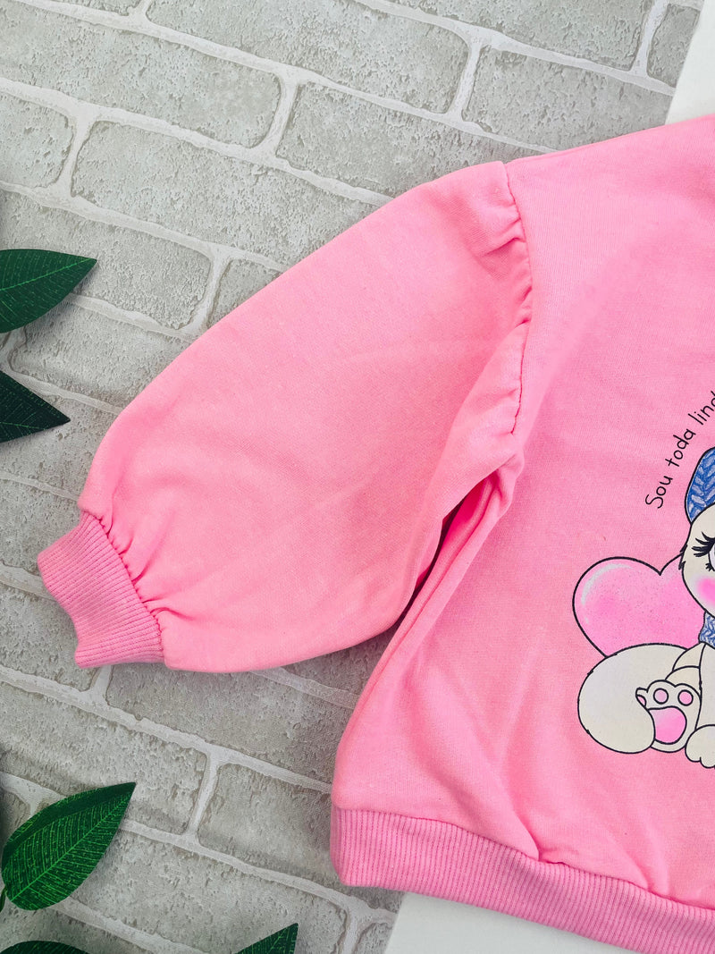 Conjunto Meia De Leite Bebe Gatinha Sou Toda Linda Linda