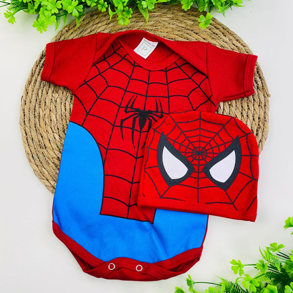 Conjunto  Body + Touca Homem Aranha