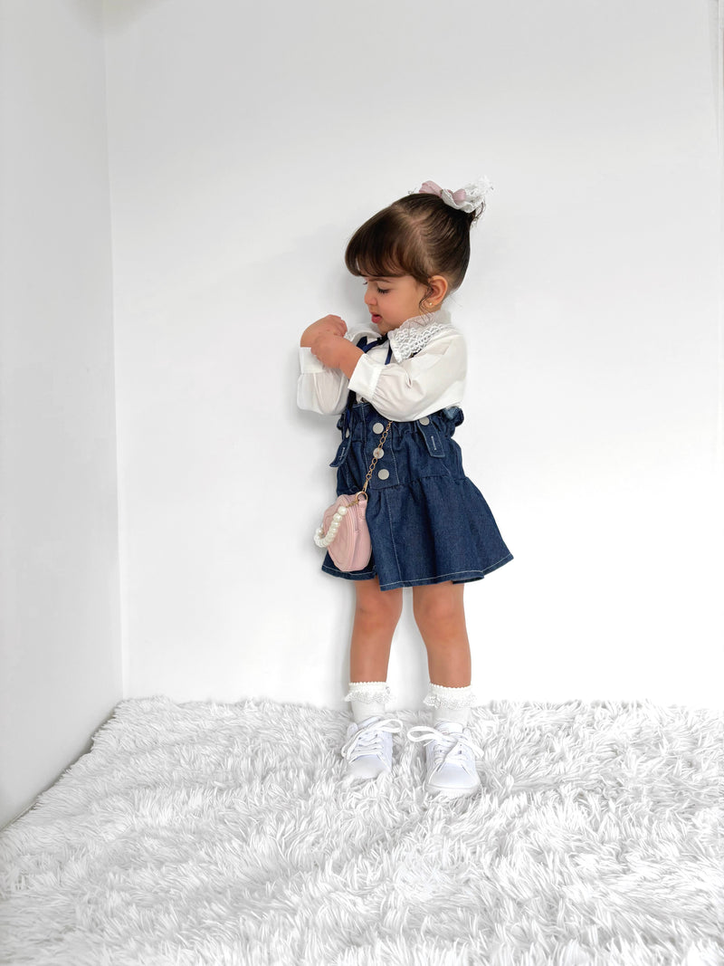 Conjunto Infantil Camisa Gola Rendinha + Jeans