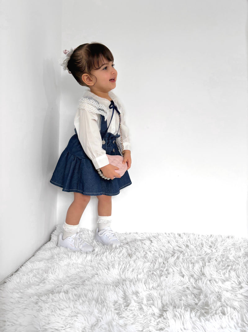 Conjunto Infantil Camisa Gola Rendinha + Jeans