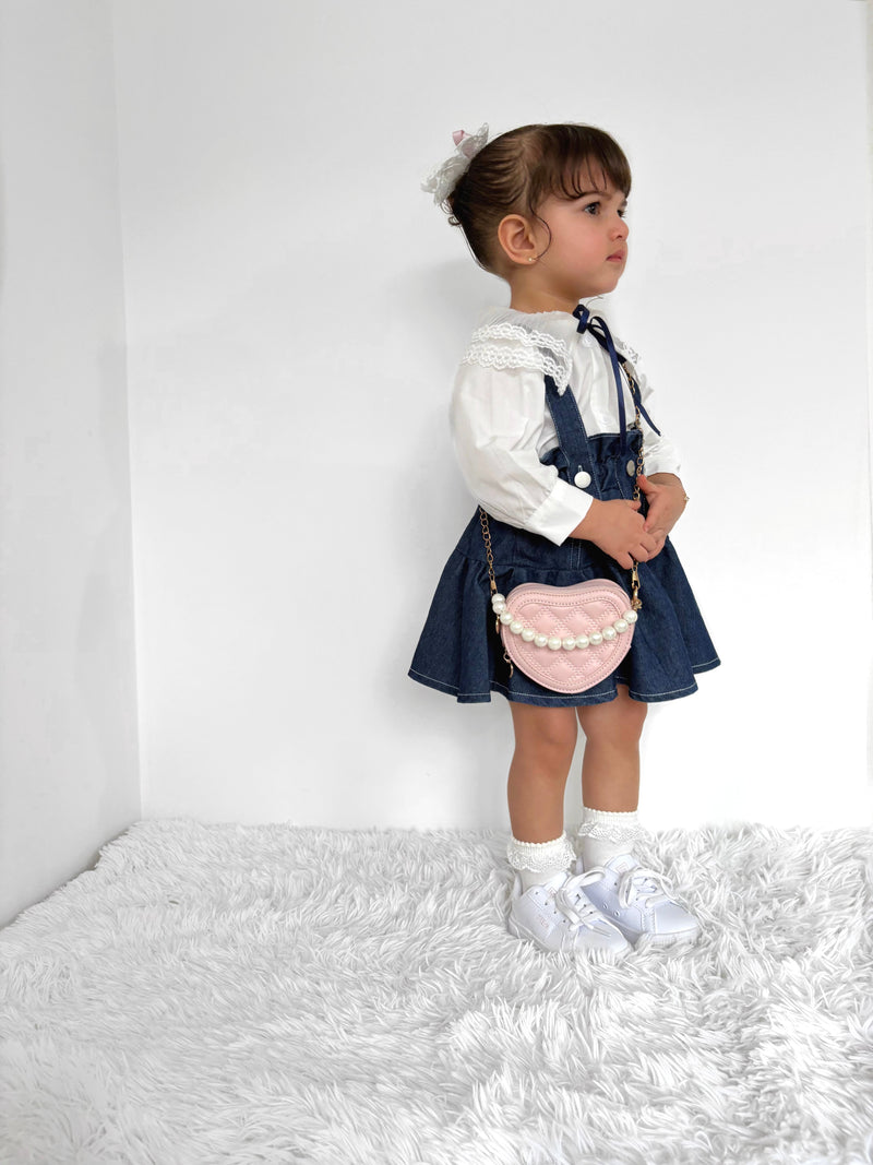 Conjunto Infantil Camisa Gola Rendinha + Jeans