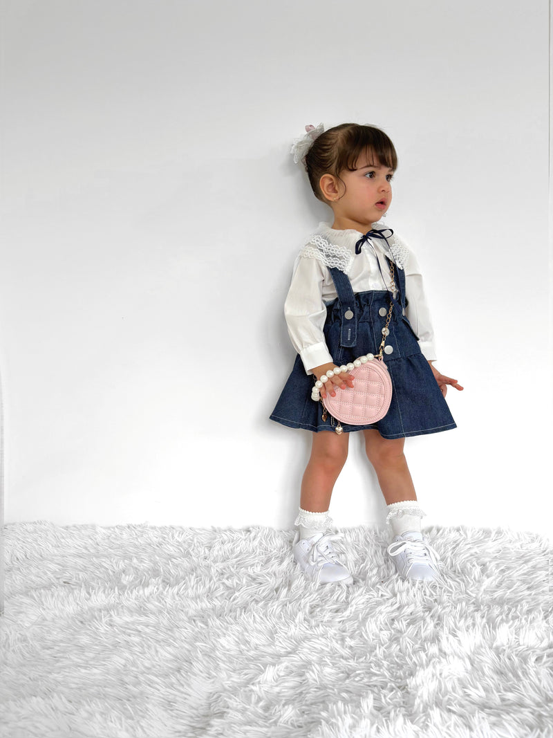 Conjunto Infantil Camisa Gola Rendinha + Jeans