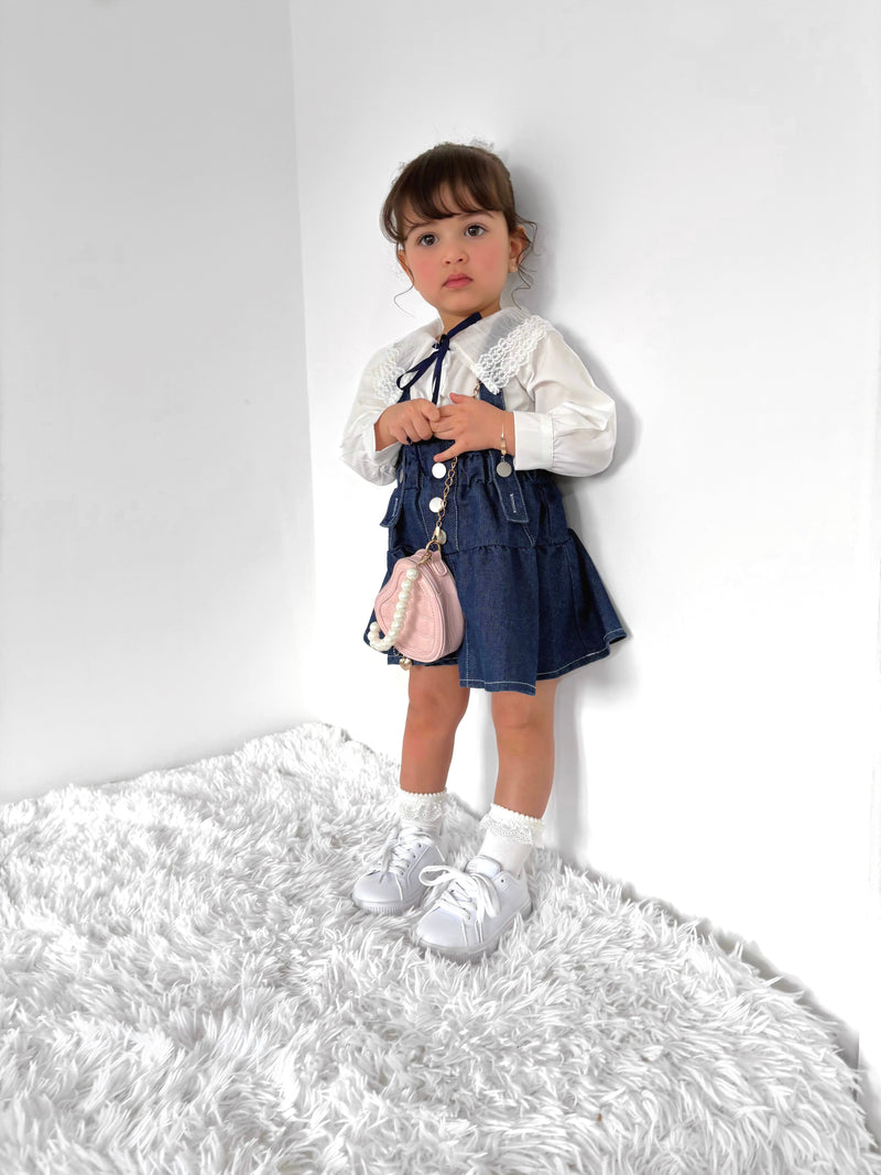 Conjunto Infantil Camisa Gola Rendinha + Jeans