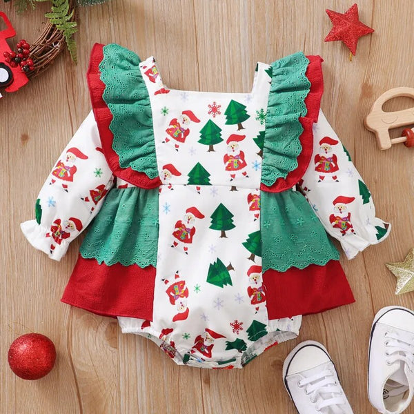 Body Infantil Feminino Manga Longa Natal