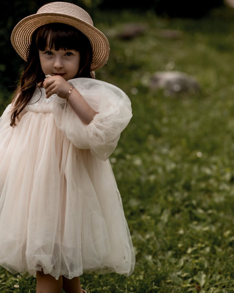 Vestido Infantil Tule Florzinhas