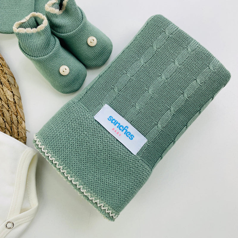 Saida De Maternidade Sanches Baby Trama Em Tricot 7 Peças