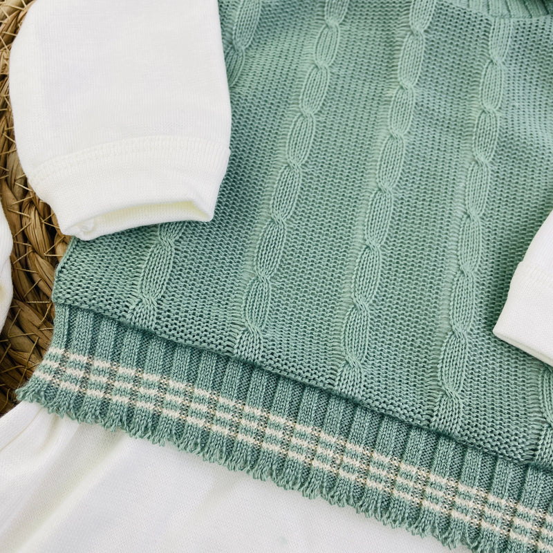 Saida De Maternidade Sanches Baby Trama Em Tricot 7 Peças