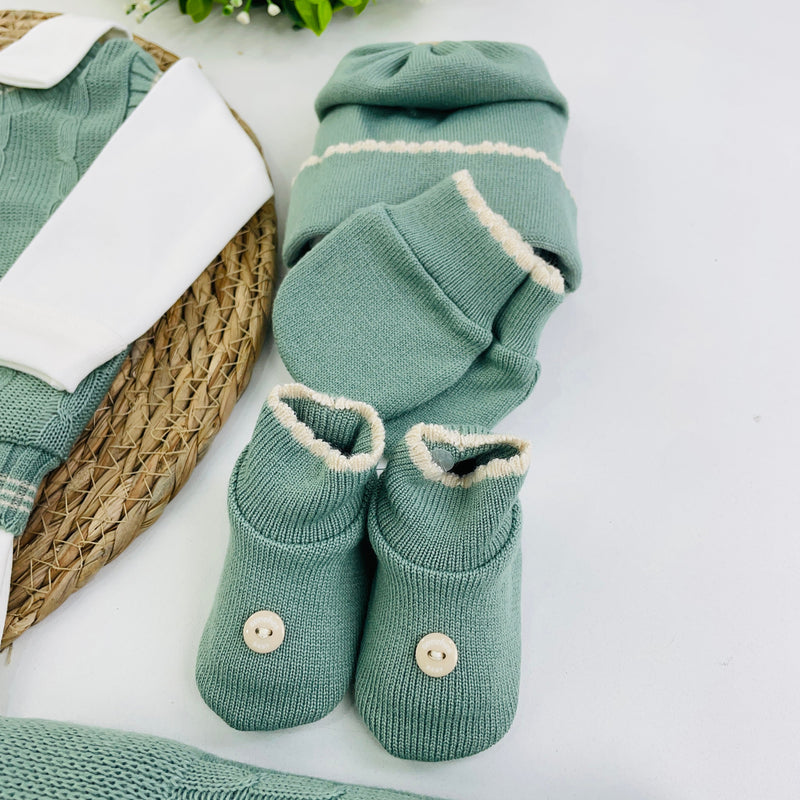Saida De Maternidade Sanches Baby Trama Em Tricot 7 Peças