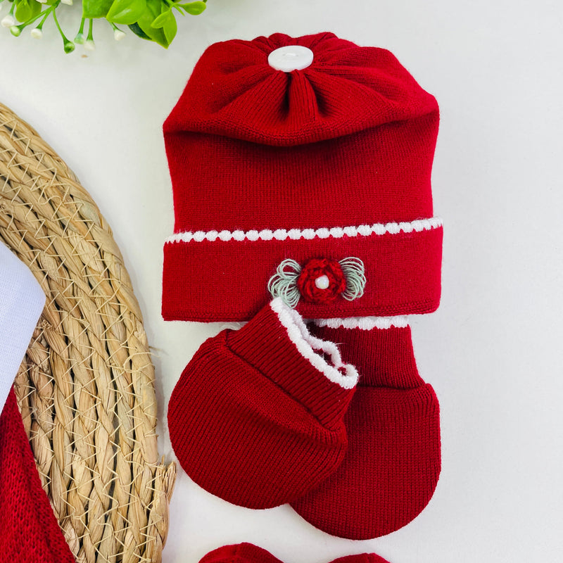 Saida De Maternidade Sanches Baby Florzinha Em Tricot 7 Peças