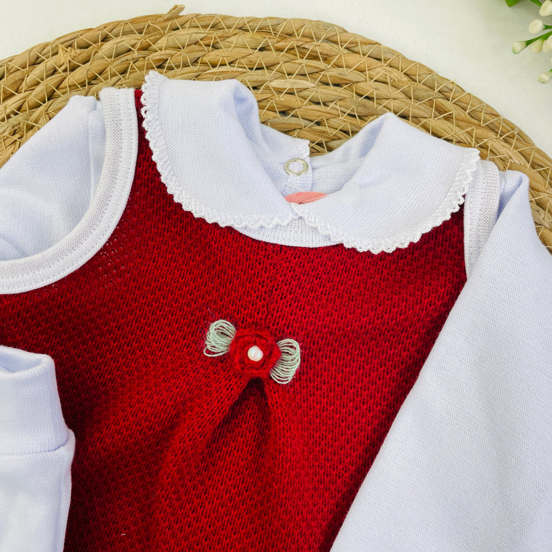 Saida De Maternidade Sanches Baby Florzinha Em Tricot 7 Peças