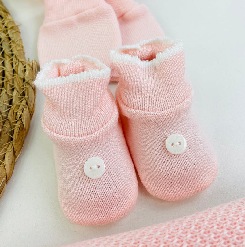 Saida De Maternidade Sanches Baby Florzinha Em Tricot 7 Peças