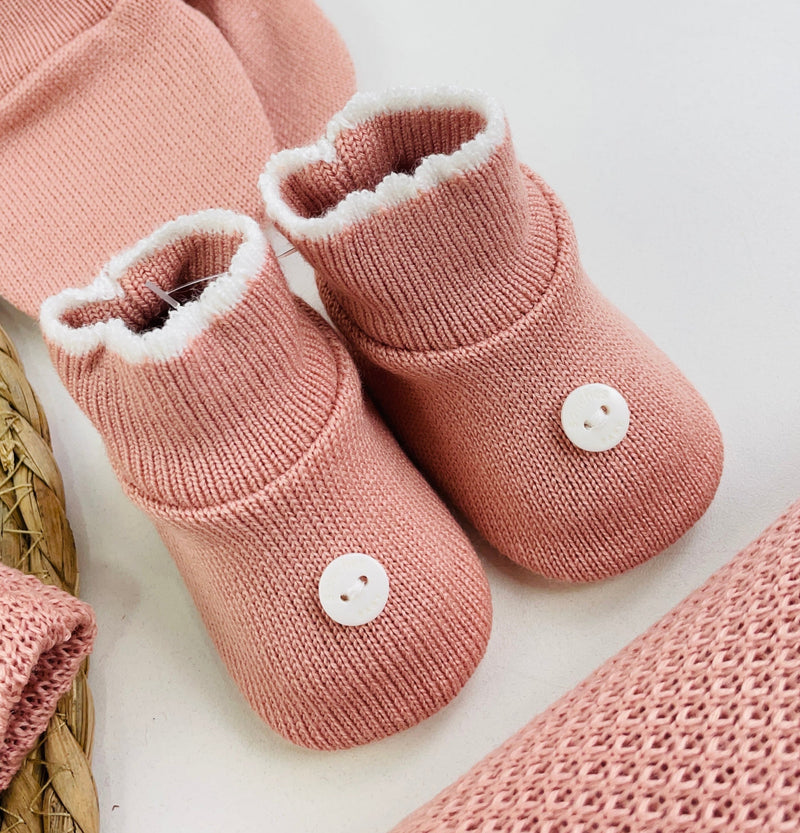 Saida De Maternidade Sanches Baby Florzinha Em Tricot 7 Peças
