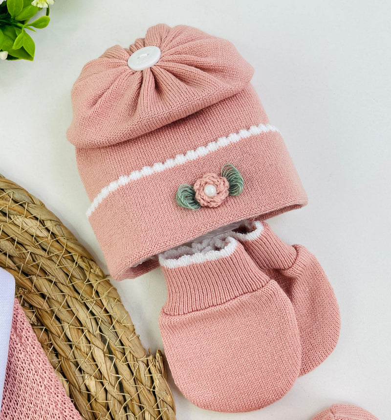 Saida De Maternidade Sanches Baby Florzinha Em Tricot 7 Peças