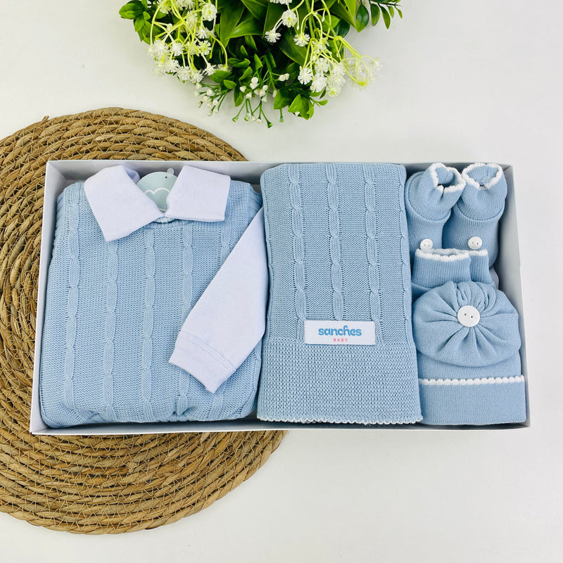 Saida De Maternidade Sanches Baby Trama Em Tricot 7 Peças