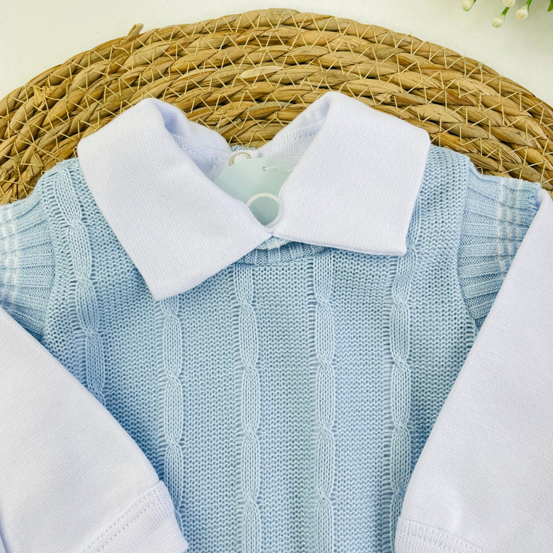 Saida De Maternidade Sanches Baby Trama Em Tricot 7 Peças