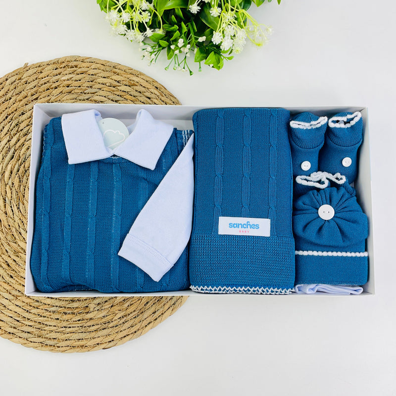 Saida De Maternidade Sanches Baby Trama Em Tricot 7 Peças