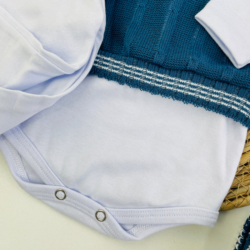 Saida De Maternidade Sanches Baby Trama Em Tricot 7 Peças
