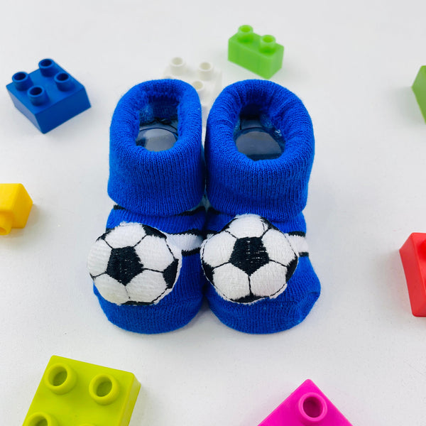 Meia Bichinhos Plin Baby Bola De Futebol Antiderrapante - Azul
