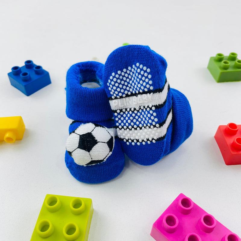 Meia Bichinhos Plin Baby Bola De Futebol Antiderrapante - Azul