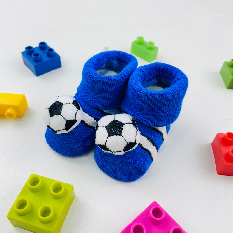Meia Bichinhos Plin Baby Bola De Futebol Antiderrapante - Azul