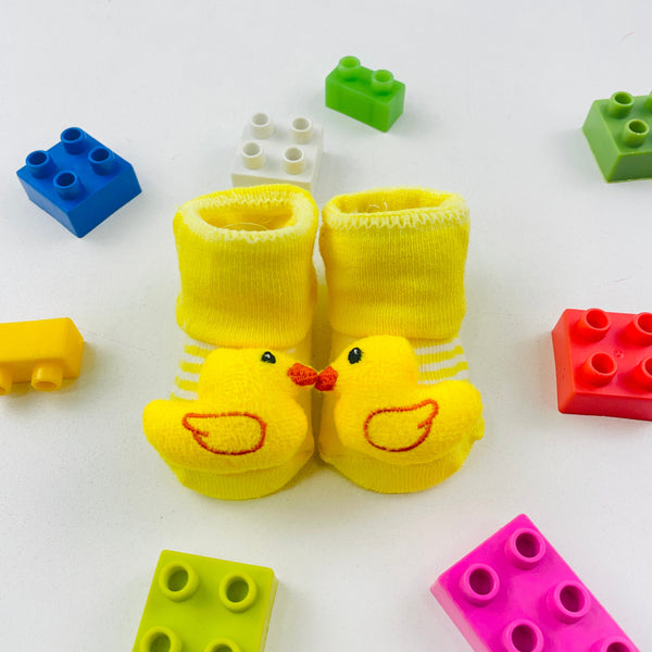 Meia Bichinhos Plin Baby Patinho Antiderrapante - Amarelo