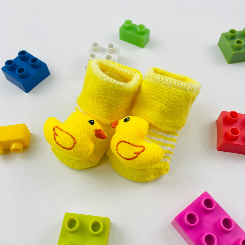 Meia Bichinhos Plin Baby Patinho Antiderrapante - Amarelo