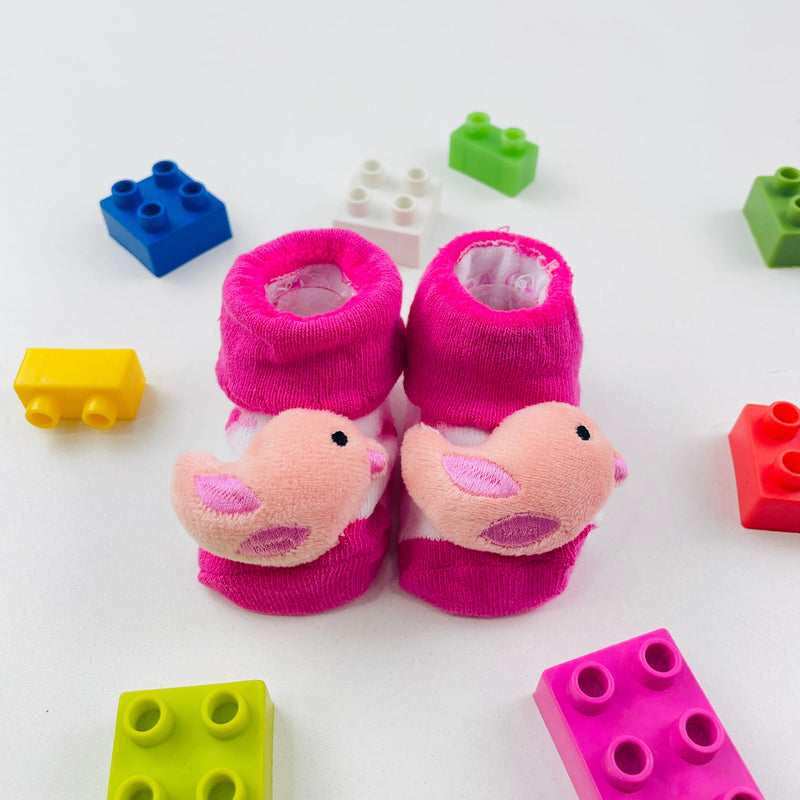 Meia Bichinhos Plin Baby Passaro Antiderrapante - Pink