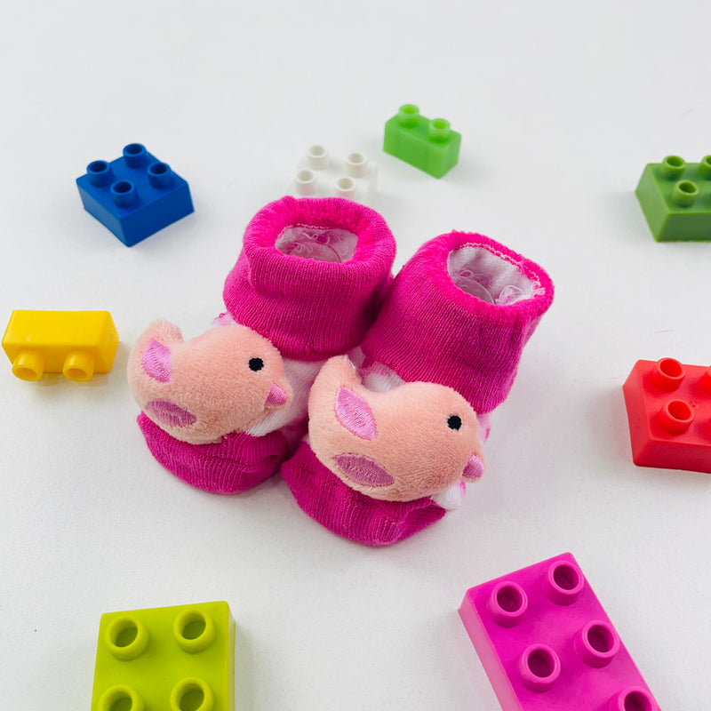 Meia Bichinhos Plin Baby Passaro Antiderrapante - Pink