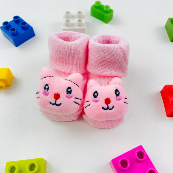 Meia Bichinhos Plin Baby Gatinha Listras Aniderrapante - Rosa