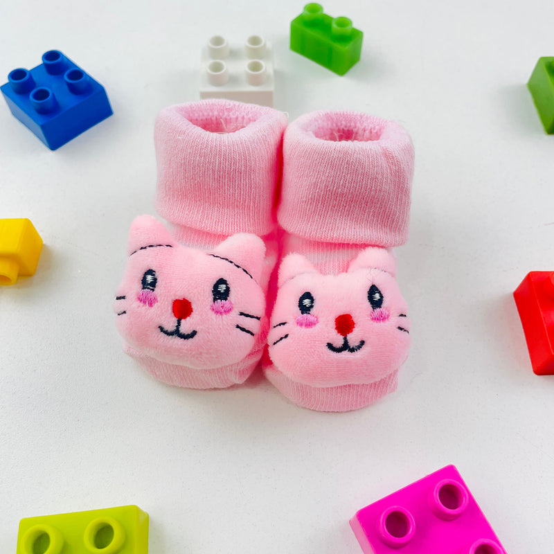 Meia Bichinhos Plin Baby Gatinha Listras Aniderrapante - Rosa