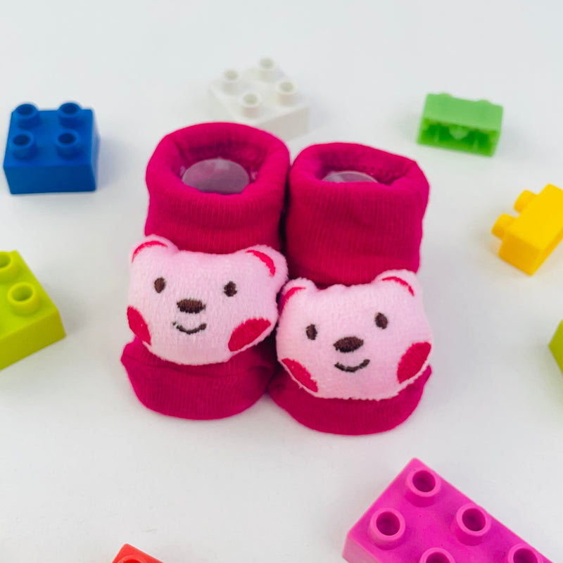 Meia Bichinhos Plin Baby Ursinha Antiderrapante - Pink