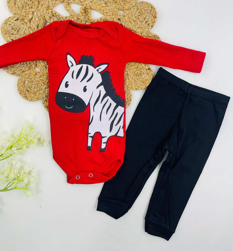 Conjunto Zebra Body Manga Longa e Calça