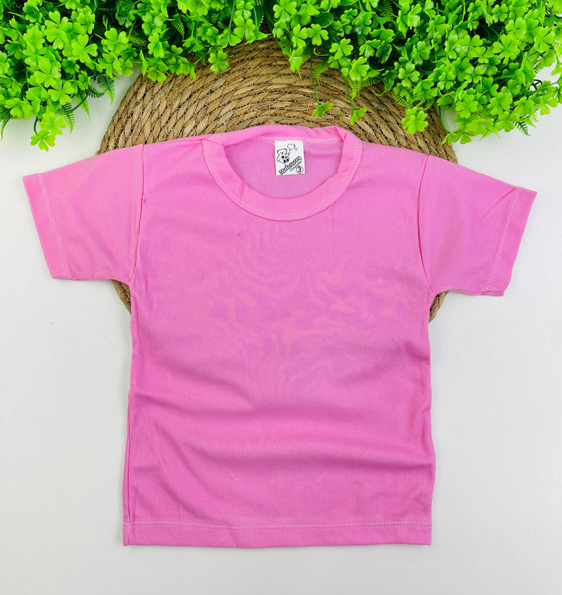 Camiseta Meia Manga Mafessoni Canelada Rosa