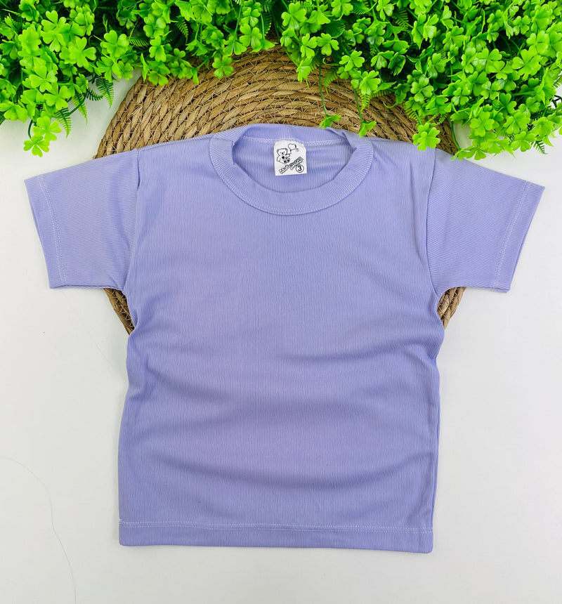Camiseta Meia Manga Mafessoni Canelada Lilas