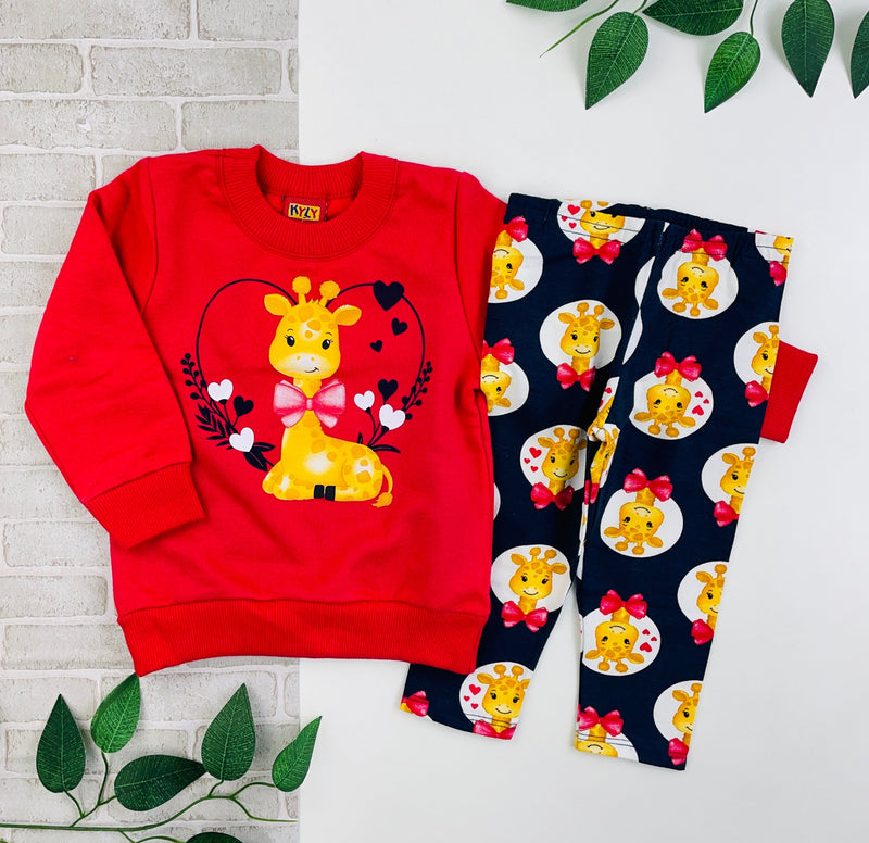 Conjunto Feminina Kyly Girafinha Coração