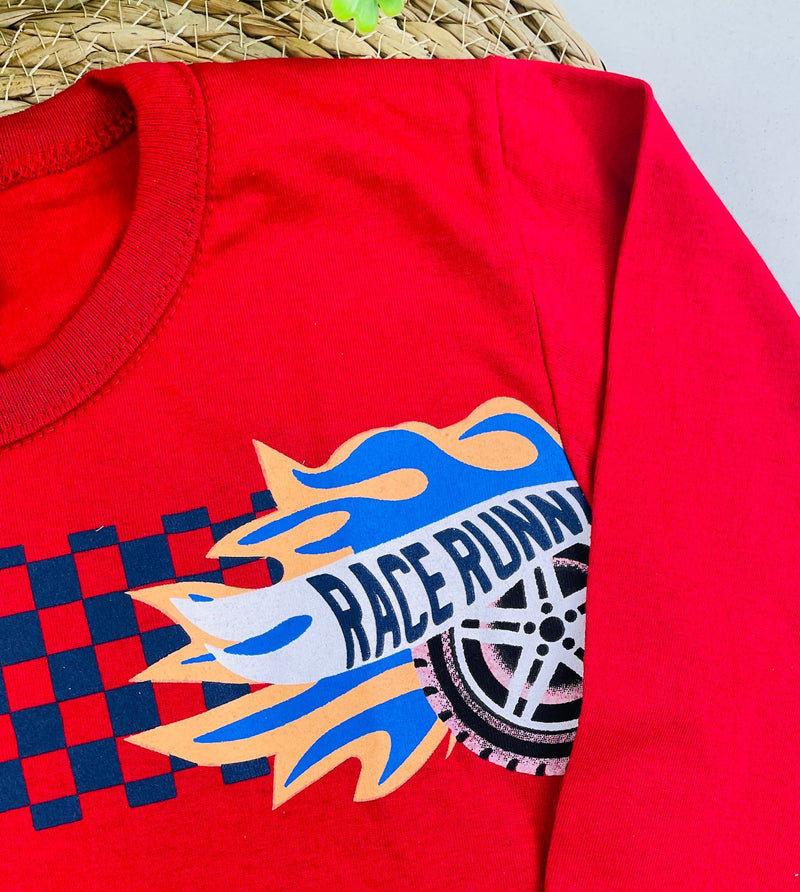 Camiseta Manga Longa Fashion Kids Race Runner