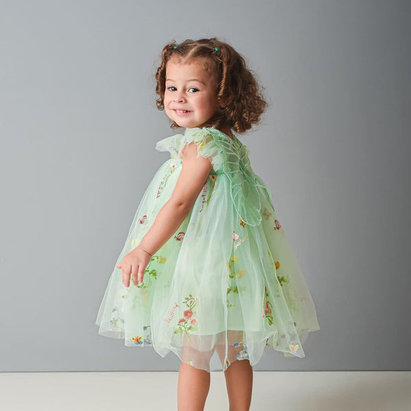 Vestido Infantil Floral e Asinha