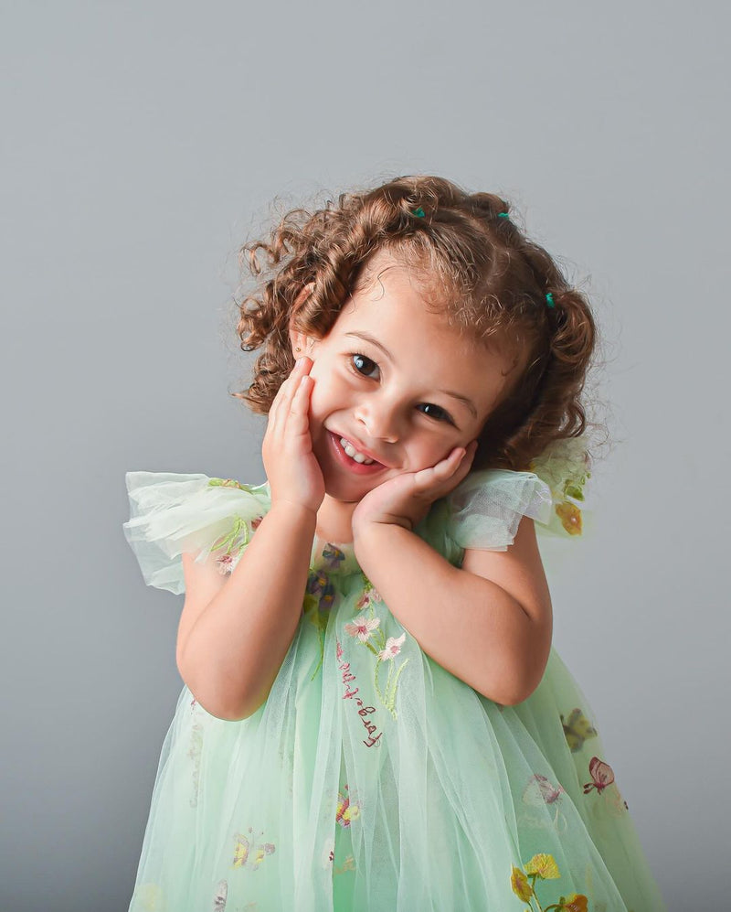 Vestido Infantil Floral e Asinha