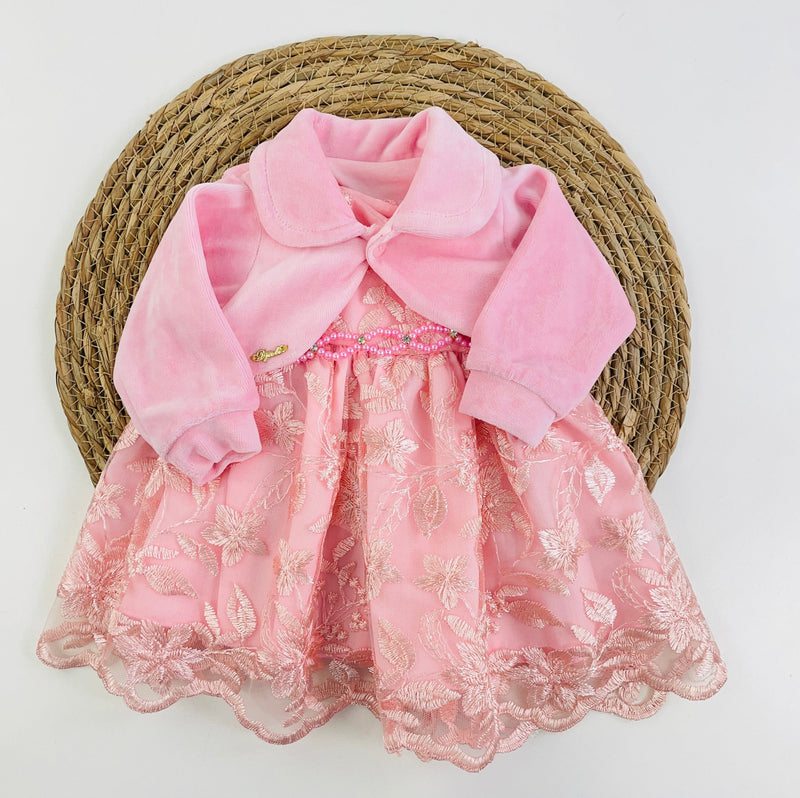 Vestido Djiele Renda Glamour Com Casaco