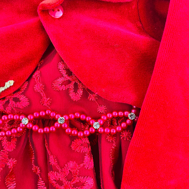 Vestido Djiele Renda Glamour Com Casaco