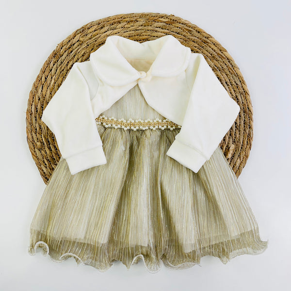 Vestido Djiele Prissado Com  Casaco