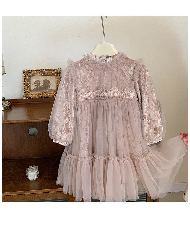 Vestido Infantil Rendado Com Tule