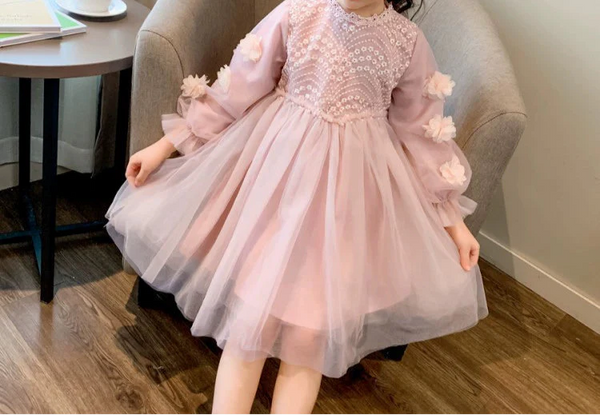 Vestido Infantil Florzinhas Tule