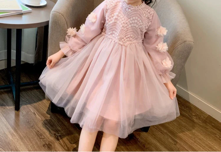 Vestido Infantil Florzinhas Tule