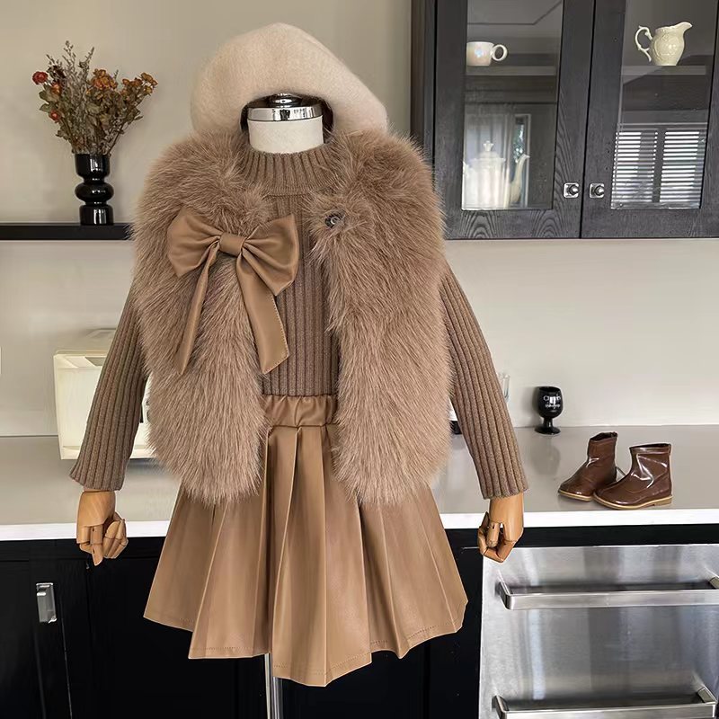 Conjunto Infantil Feminino 3 Peças Pelinhos e Lacinho
